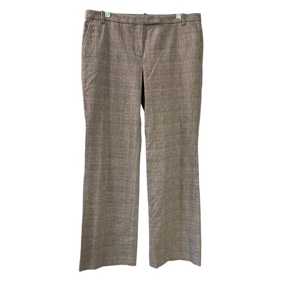 Ann Taylor LOFT Womens Marisa Plaid Dress Pants Size 10 Wide Leg - Picture 1 of 5